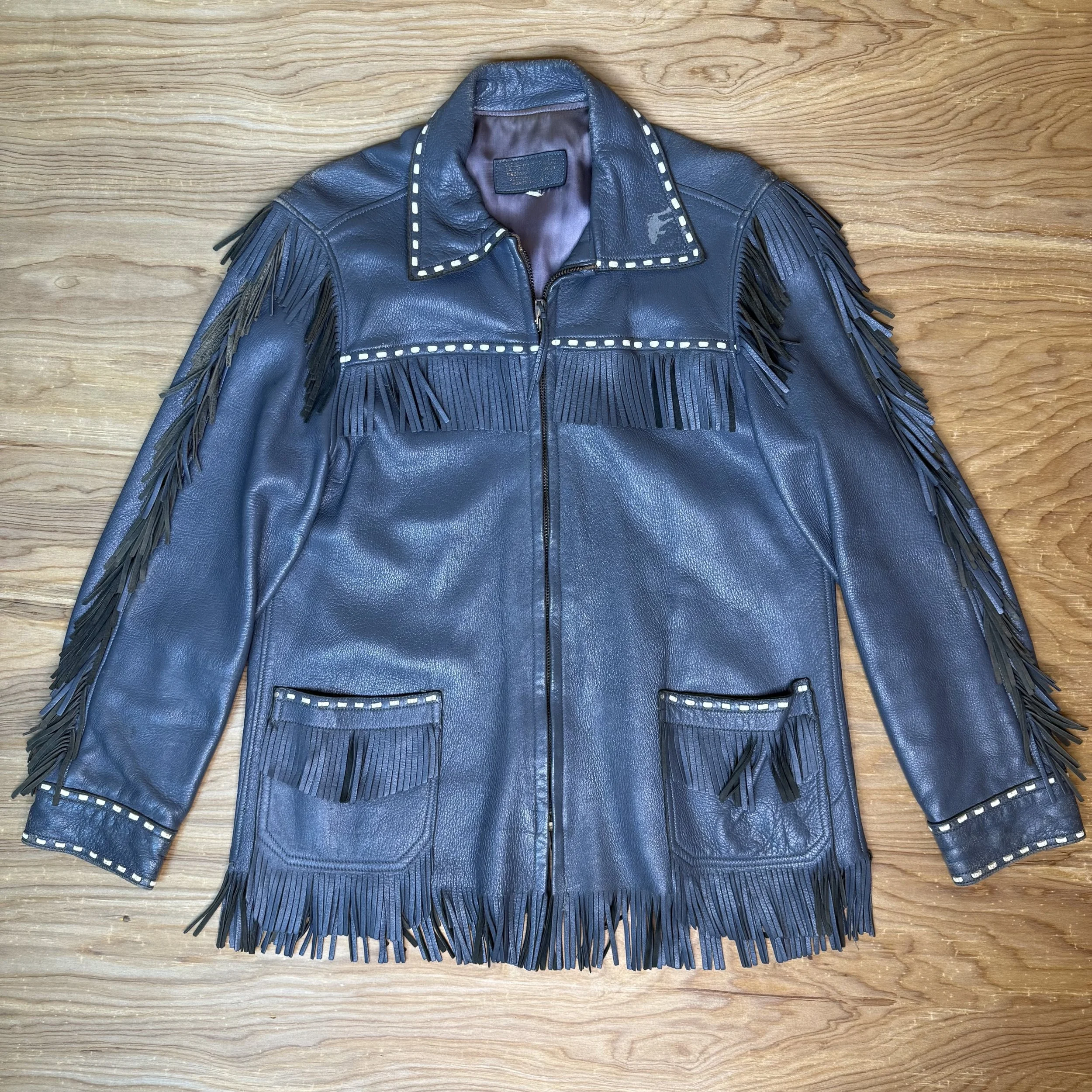 Vintage W.B. Place & Co. Gray Deerskin Fringe Jacket – 1960s